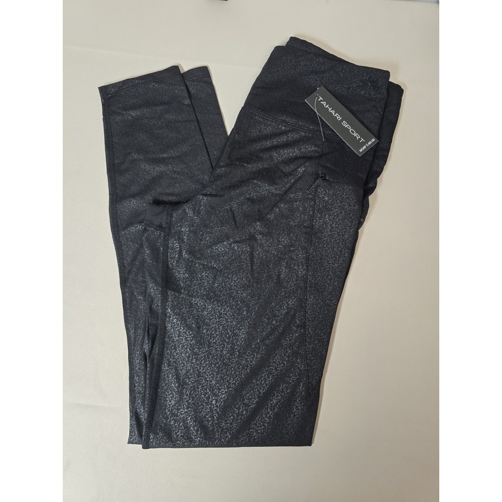 Tahari Sport Leggin Women's Size Small 2 Zipper Pockets Black